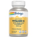SOLARAY维生素C 1000mg - 时间释放维生素C C C Capsules w/ Rose HIPS和Acerola 生物氟化物支持 - 双层,全天免疫支持 - Vegan, 60日保障, 100 服务, 100 Veg Caps