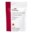 碱性优势钙 Citrate Chewy Bites - 250 mg - 对碱性外科病人来说 - 维生素D3 - 无糖性可化学钙补充剂 - 碱性可化学钙 - Caramel Flavor - 60 counter