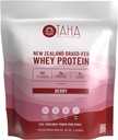 Taha健康与营养 Berry Fravored Whei蛋白凝聚粉,25g蛋白,140卡罗里,2g糖 |新西兰草叶,自由放行乳品 | Gluten和Soy Free, Keto, Kosher → 2LB