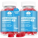 Ashwagandha Gummys 2000mg for Women Men - 免糖, Vegan - 有机 Ashwagandha 根提取 Supers Gummy & Vitamin D3, B12 and Turmeric, 推动放松, 混合Berry Flavor, 120 Count