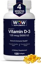 WOW 维生素D35000 IU软胶,125 mcg - 维生素D35000IU 强骨和免疫支持补充 - 非GMO,Gluten 免维生素D5000 IU - VIT D35000 IU软胶 - 120 Counter