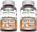 神奇的方程式 Nattokinase 饮食补充100 mg Veggie Capsules 补充 QQ 2000 FU Enzyme 活动 QQ Non-GMO QQ Gluten Free QQ 在美国制造 (90 Counter QQ 2 Pack)
