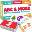 ABC Toddlers的学习闪光卡 2-4岁 - 60个闪光卡 Toy for Kids Ages 1-3-5 by Quokka - Alphabet Numbers Colors Learning 动物学习活动 - 第一字教育游戏