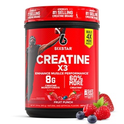 六星水合单水合物粉末,X3(Fruit Punch) - Flawared Creatine HCl 水合单水合物 肌肉建筑与性能补充 - 男女工作后补充 - 30种服务