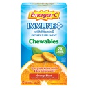 Emergen-C Imune + Chewables 1000mg 维生素C 配有维生素D 平板电脑 豁免的免疫辅助饮食 橙爆裂火焰 返校基本知识 - 42个计数
