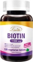 LOVITA 最大强度 11 000 mcg 生物素:快速溶解,植物药片 - 易吸收,Gluten & Demory - Free,128 Vegan - Friendly药片
