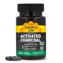 Country Life Coconut Activated Charcoal Capsules, 260mg – Natural Charcoal Supplement for Gas and Bloating Relief - Gluten-Free, 40 Vegan Capsules
