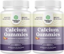 具有维生素D3的高吸附性钙(Natures Craft High Accidentional Cultium Gummys) - 成人美味的钙(Cultium Gummys) - 骨质健康和免疫支持的可口和维生素D补充物 Gelatin-Free 60ct(2包)