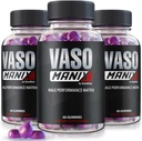 (3 Pack) VasoManix Gummys, Vaso Manix Classic Male 补充,全天然的男性公式,Premium Gummy 支持性能,信心和总体健康,官方审查(180 Gummys)