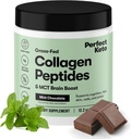 Keto Collagen蛋白粉配有MCT Oil - 草料,GF,多份补充品,最适合Ketogenic饮食,用作Keto Creamer, 用于女性和男性的咖啡和摇晃(Mint巧克力)