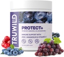 TruWild Protection+ Vegan Imune 支持和抗氧化剂,全部天然维生素C,锌,镁,resveratrol, Acai, 非转基因生物, Gluten Free Capsule Supplement in The USA cGMP, 30 services