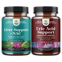 配有NAC的 " 肝脏清洁剂 " 和 " Vegan Uric Acid Cleanse " 的 " 肝脏支持补充剂 " , " Vegan Uric Acid Cleanse " 和 " Detox " 的 " 男用和女用联合体肾脏及其他 "