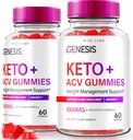 rize 实验室 - 创世纪 Keto Keto+ACV Gummys,《高级体重损失补编,所有自然极端2000mg Gummys》(120 Gummys)