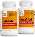 Terry Naturally CuraMed Acute Pain Relief - Supplement with BCM-95 Curcumin & BOS-10 Boswellia - Black Sesame Seed Oil to Support Relief of Occasional Discomfort - 60 Liquid Gels (Pack of 2)