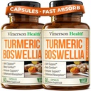 Boswellia Serrata 联合支助和炎症平衡图图案补充图案 — Turmeric Boswellia 配有 Ginger 和 Black Pepper 提取器,用于增强吸收 – 非 GMO - 2 pack