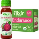 Elixir Shots, Endurance & Wellness 100%的有机成份、甜菜、胡萝卜、芹菜、柠檬、无添加糖或人工成份,12包
