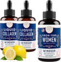 WINDSOR BOTANICALS 液态凝胶 2-Pack和液态铁 女性美容与健康包
