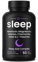 NutraChamps 10in-1 成人天然睡眠援助 - Melatonin, Lemon Balm 1000mg, Chamomile 400mg, Valerian root 600mg, L Theanine, L Tryptophan, GABA, 镁睡眠援助