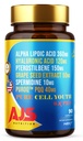 AJS 纯细胞青年 6X PRO, 90 Capsules - PQQ 40mg, R-Lipoic Acid 360mg, Sodium Hyaluronate 120mg, Pterostilbene 150mg, 葡萄种子提取50mg, Spermidine 10mg
