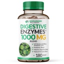 健康消化酶 1000MG Plus Prebiotics & Probiotics Supplement,180 Capsules, 有机植物基 Vegan 配有 Amylase & Bromelain 的乳糖消化和乳糖配方,3-6 个月供应量