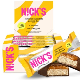 N!CK的蛋白棒巧克力焦糖 – 12 Count box → 蛋白盒 → 蛋白盒 低卡路里 低卡路里 – Keto Friendly, no add Sugar (12条×50g)