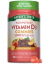 Nature's Truth Vitamin D3 Gummys | 5000 IU | 60 Count | Peach Flavor | Vegetarian, Non-GMO & Gluten Free Supplement (英语).