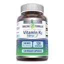 神奇的维生素 K2 Menaq7 MK7 补充 | 100 Mcg | Veggie Capsules | | Non-GMO | Gluten Free | | |  USA  USA  USA  USA  USA  USA (1 Pack, 120 Counter) 美国制造的