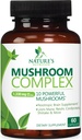 蘑菇脑补充剂1330 mg - 10 in 1 高强度蘑菇综合体与狮子 Mane, Turkey Tail, Reishi, Cordyceps, Chaga & Brain Nootropic Complex for memory and Focus Support - 60 Capsules (英语).