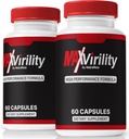 NutraRize(2 Pack) MaxVirility, MaxVirility 高性能公式药丸,支持肌肉健康和整体健康的全自然补充,官方帕斯蒂拉斯评论(120 Capsules)
