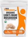 Bulk Assupports.com 有机狮的马内蘑菇提取剂 粉末 - 蘑菇补充剂 记忆和焦点支持的大脑补充剂 - Vegan,每服1g,500g(1.1磅)(包1)