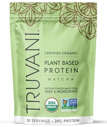 Truvani Vegan Pea蛋白粉 | Matcha | 20g 有机植物基蛋白 | 10 services | Keto | Gluten & Dairy Free | Low Carb | 无添加糖