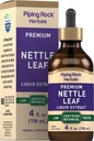 Pipping Rock Nettle Leaf 提取 QQ 4 Fl Oz + Premium Liquid + 认证 草本植物毒素 → 酒精自由滴 → Urtica Dioica → 蔬菜非转基因生物,Gluten Free Suppers