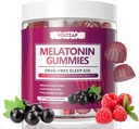 Melatonin Gummys:男女睡眠补充,60 Gummys,自然睡眠援助,最大强度睡眠 Gummys,10 mg of Melatonin Per Gummy 补充, Blackcurrant Flavor