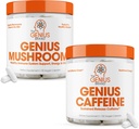 Genius Brand - Genius Mushroom and Cafeine Supplement Bundle - Lion's Mane, Reishi and Cordyceps - 持续释放卡菲因