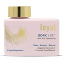 Loyal Boric Life - Boric Acid Suppositories - 600mg - Supports Odor Control - Promotes Balance - Soothes Discomfort - Made in USA - 30 Count