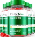 (5 Pack) PeakTrim Keto Gummys, Official PeakTrim Keto ACV Gummys, All Natural Keto Gummy, Apple Cider Vinegar 1000MG, 支持健身的最大强度体重损失补充, Review (300 Gummys).