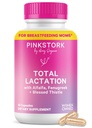 Pink Stork 母乳供应、有机Fenugreek和Alfalfa的哺乳总补充,以支持母乳喂养、牛奶流动和生产、产后必需品 -- -- 60个乳头