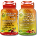 与布罗梅兰、维生素C & 锌 & Liposomal维生素C 1500mg – 与有机Acerola Cherry、Camu Camu & 全食抗氧化剂- Vegan、N-GMO 、 清洁标签的免疫支持包