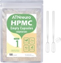 尺寸 1 空 Vegan Capsule 配有 2 个微勺 - 100 个 蔬菜 Capsules – 粉末 Capsules 配有 空瓶 Capsules 补充