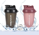 2 PACK 摇摆瓶 握住最多 17oz, Blending Ball Whisk, 便携式预工作蛋白饮料杯, Mixes Cocktails Smoothies Shakes, BPA Free & Dishwasher 安全 黑色/ Pink