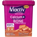 Viactiv Calcium + 维生素D 补充 女性和男性的软厨 - 骨质健康支持的可选钙,每服650毫克,高吸收的维生素D & K - 60计,焦糖