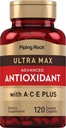 Piping Rock 抗氧化剂 120 Caplets QQ 高级男女配方 维生素 A, C, E → Ultra Max Complex → Non-GMO, Gluten Free