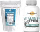 * 精粉维生素C,454份服务,和维生素B3 Chewables,300份服务