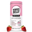 Wonderbelly Antacid, 有效的心烧和即时酸消化缓解, 超强可切片, 1000 mg碳酸钙, No Talc 或 Dye, 草莓奶昔, 120 Counter