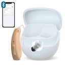 RIC 老年人单一听力援助,CUSTOM FIT Digital-Tinnitus Masking Premium 听力援助成人解决方案,Nearly Invisible Bluetooth Call 启用,Auto-On,1pc左侧