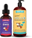 WONDER PAWS PAWS PREMIUMD MG Liquid Plus Omega Max Fish Oil - 用于狗的免疫支持,皮肤,过敏,联合护理和整体健康 - DMG 4 Ounces - Omega Max 16 Ounces