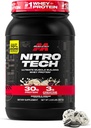 肌肉科技 Whey蛋白粉(Cookies & Cream,2.2英镑) - Nitro-Tech Ultimate Muscle Building Formulament with Whey Protein Isolate - 30g of 蛋白质,3g of Creatine & 6.8g of BCA - 包装 May Vary