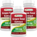 Best Naturals Grape种子提取400 mg 60 Vcaps(60 counts (Pack of 3)).