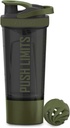 Artoid Sports Protein Shaker Bottle, 24 Ounce, 双重混合技术, BPA 自由, 黑色/摩斯绿色