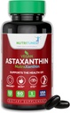 Astaxanthin 12mg Vegan Softgels – 皮肤、眼和免疫支持的高潜在抗氧化剂 – 非GMO,无胶、大豆、乳糖和BSE,60 Vegan Softgels, 2-Month供应